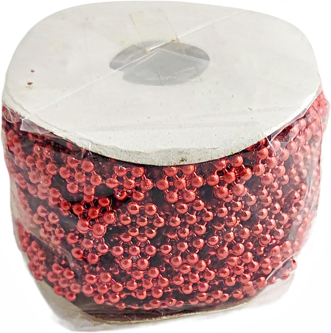 Party Favors Plus Red Metallic Pearl Bead Garland Flower Star Shape 10 Yards