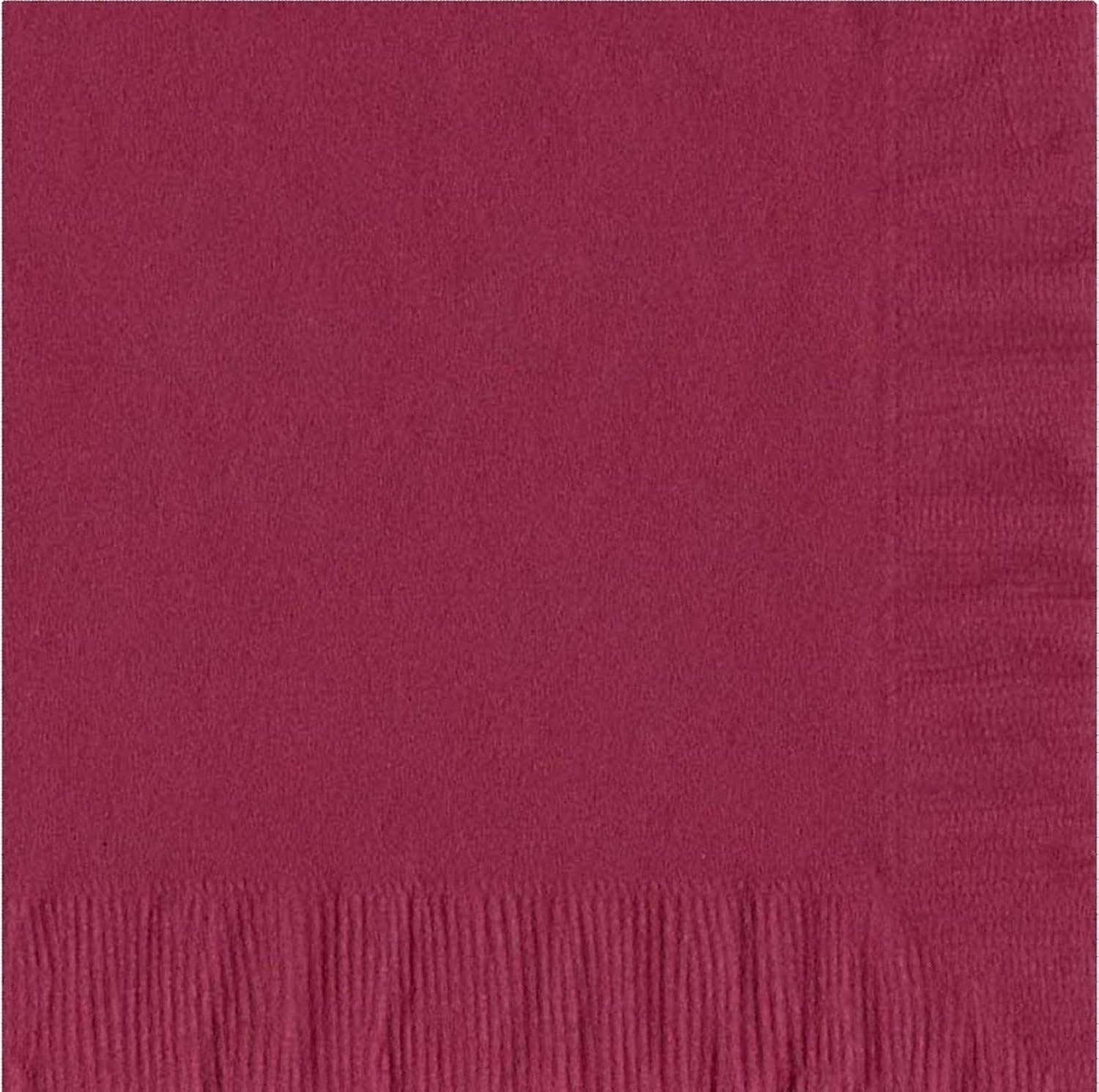Party Favors Plus Burgundy Beverage Cocktail Napkins 200 Count
