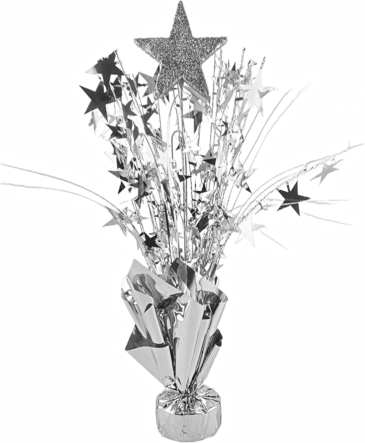 Silver Star Balloon Weight Centerpieces, 2 Pieces