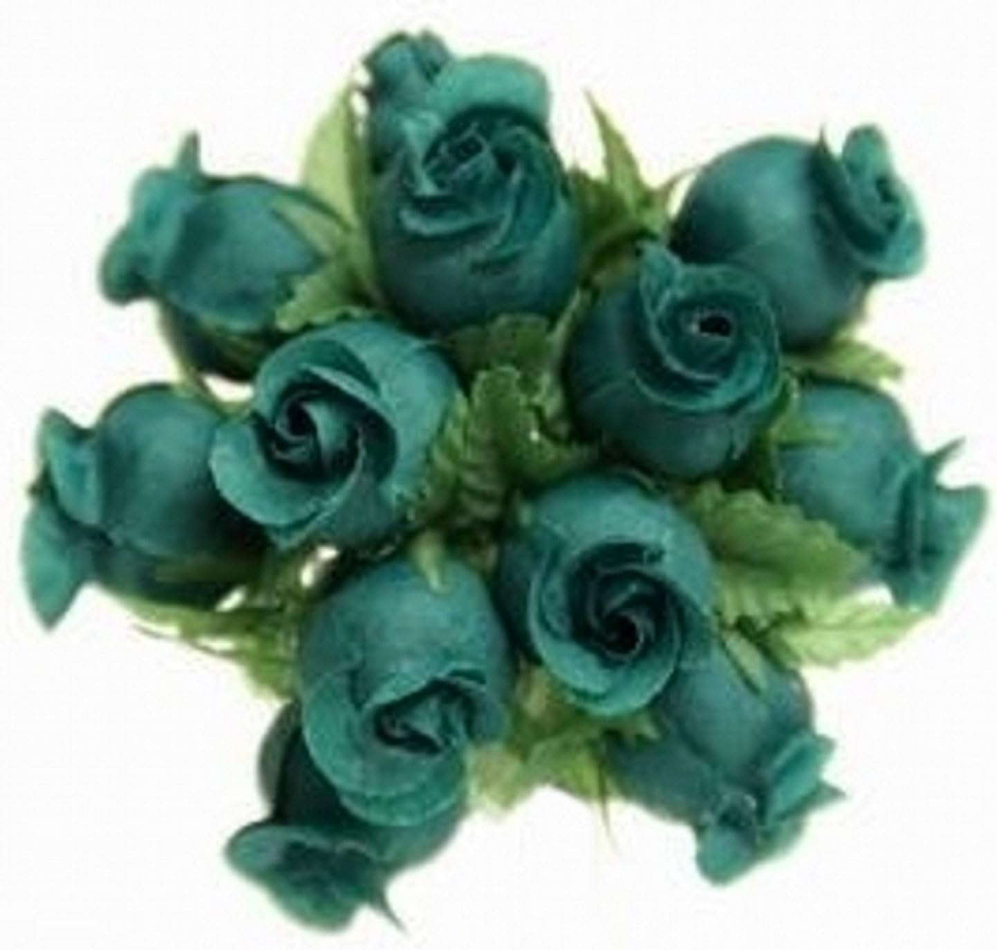144 Miniature Poly Rose Silk Favor Flower Pick Wedding Shower - Hunter Green