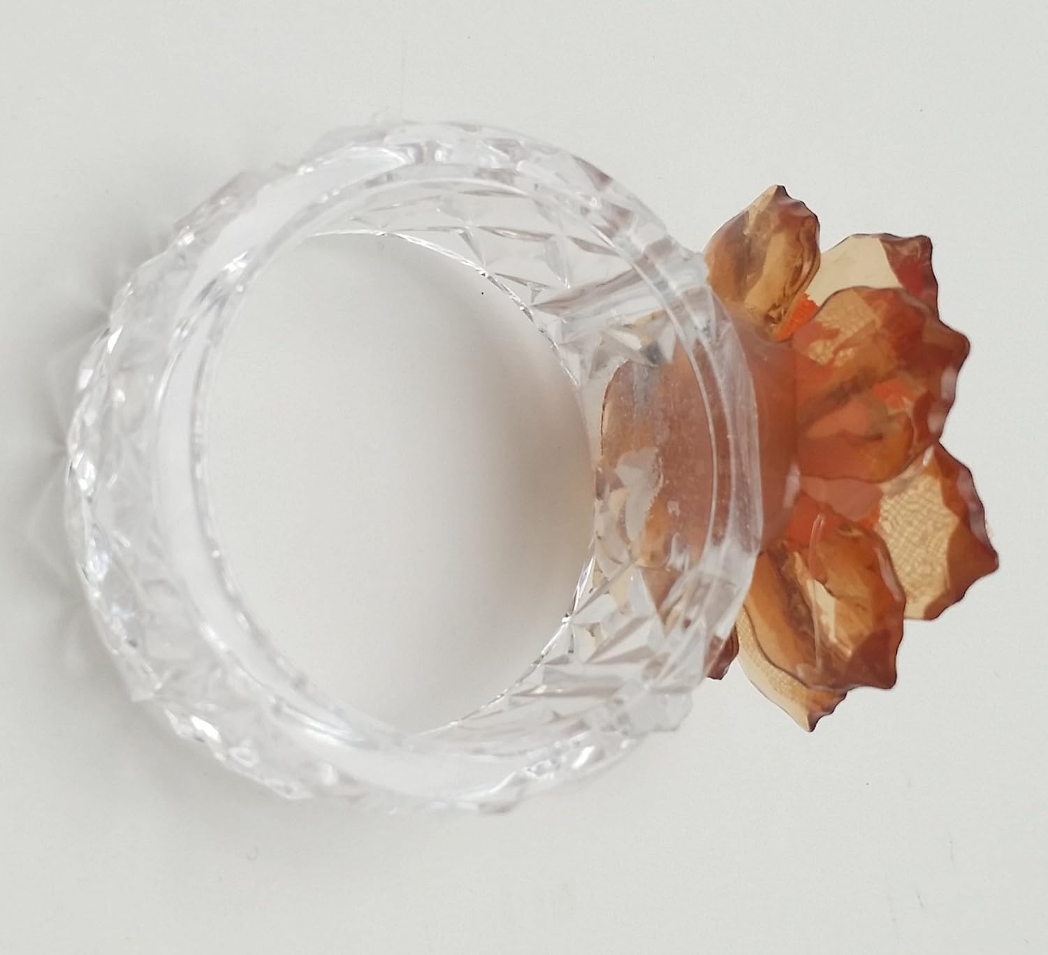 Party Favors Plus Gold Brown Acrylic Flower Napkin Rings 8 Count