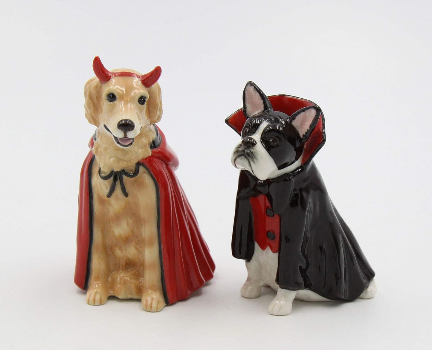 Cosmos Gifts Fine Porcelain Halloween Vampire Dracula Dog Salt and Pepper Shakers Set 3-3/8" H