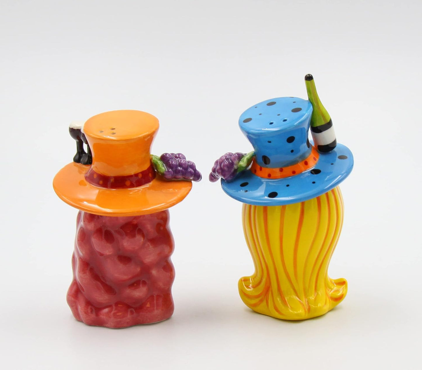 Cosmos Gifts Fine Ceramic Let's Have Some Wine Salt & Pepper Shakers Set 4-1/2" H