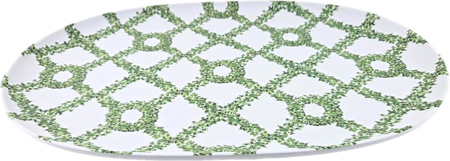 Party Favors Plus Tropiary Trellis Melamine Serving Tray 17 X 12 In