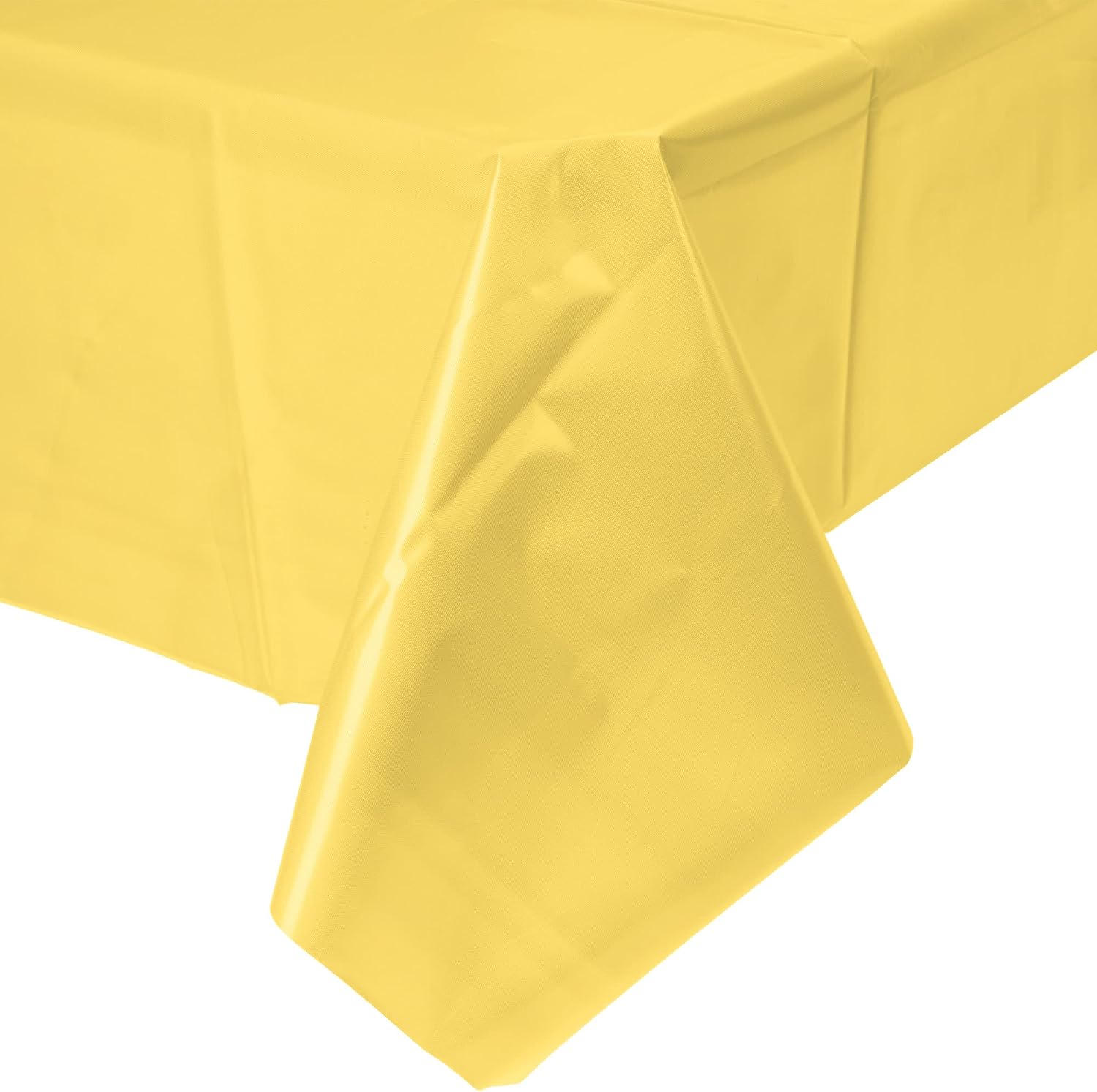 Party Favors Plus Yellow Plastic Tablecloth 54x108 Inch with Table Skirt 2 Piece Set