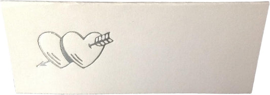 Party Favors Plus Silver Hearts Arrow Tent Style White Place Cards 100 Count