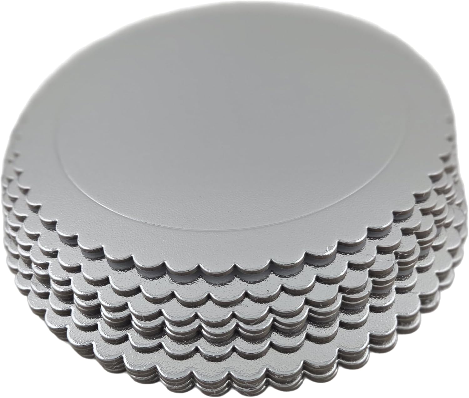 Party Favors Plus Round Cake Board Silver Scalloped Edge Cardboard 10 Inch Pack of 5