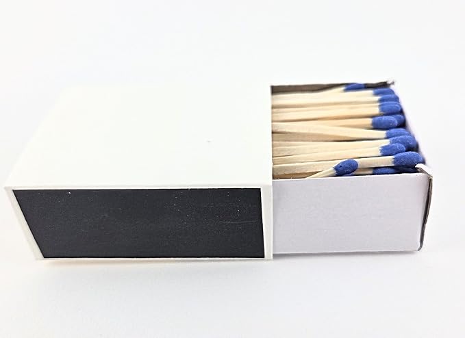 Party Favors Plus Wooden Matches White Box Black Tips 125 Count 4 Pack