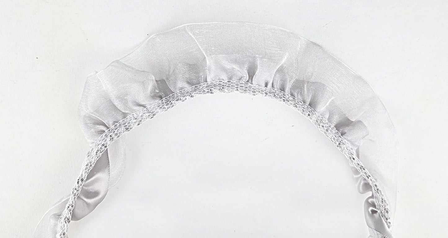 Silver Organza Satin Gathered Embellishment Trim 5 Yards 2 inches Wide