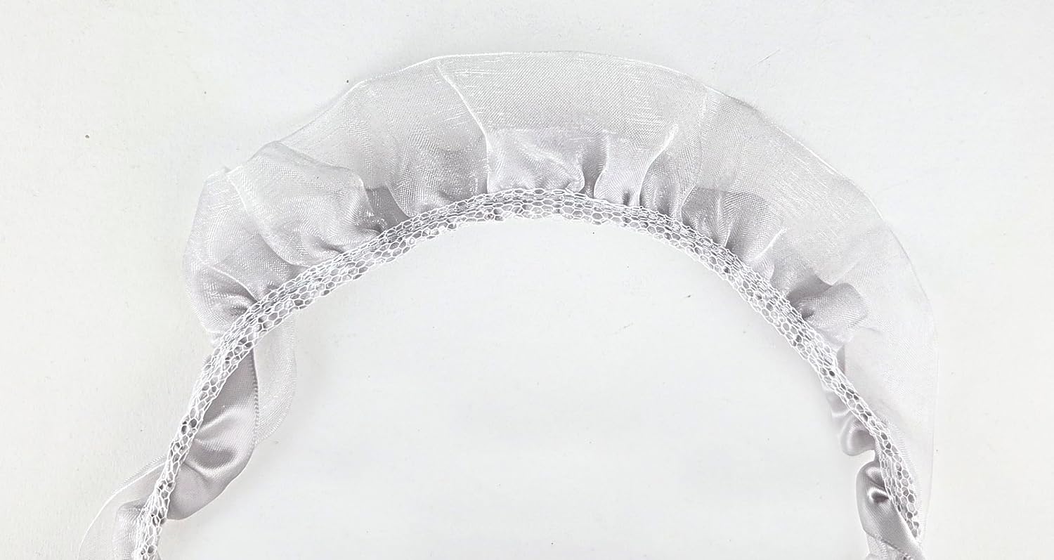 Silver Organza Satin Gathered Embellishment Trim 5 Yards 2 inches Wide