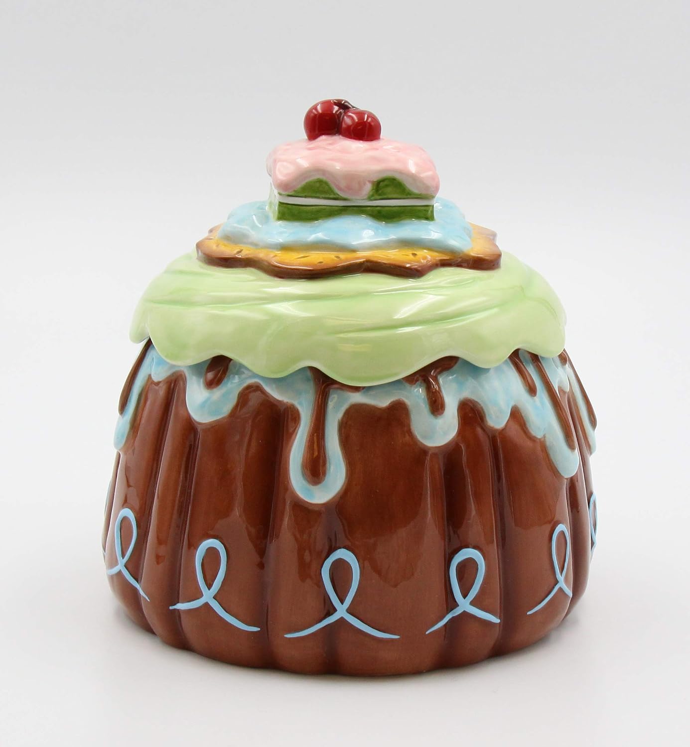 Appletree Design Life Is Sweet Ceramic Cupcake Cookie Jar 7-1/2" H