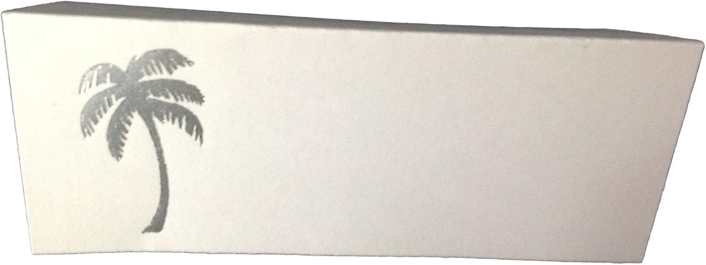 Party Favors Plus Silver Palm Tree Tent Style White Place Cards 100 Count