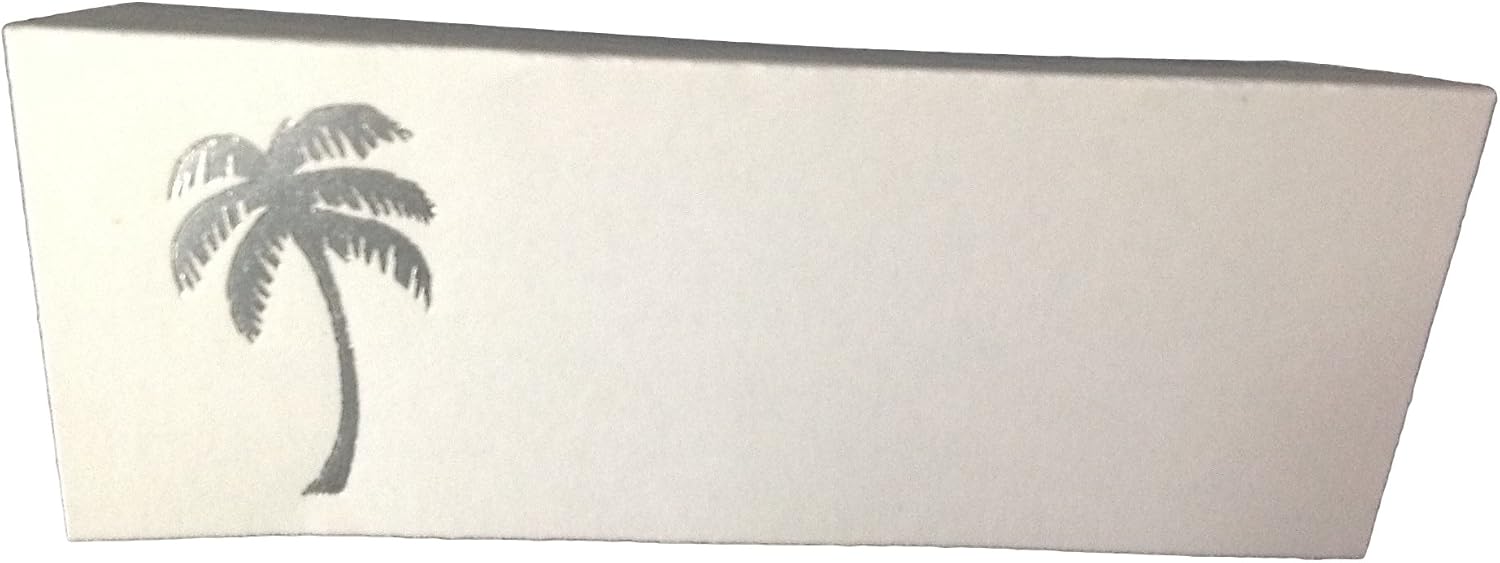 Party Favors Plus Silver Palm Tree Tent Style White Place Cards 100 Count