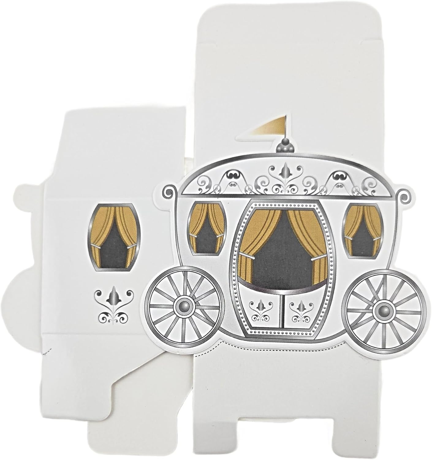 Party Favors Plus Cinderella Carriage-Shaped Favor Boxes 12 Pack