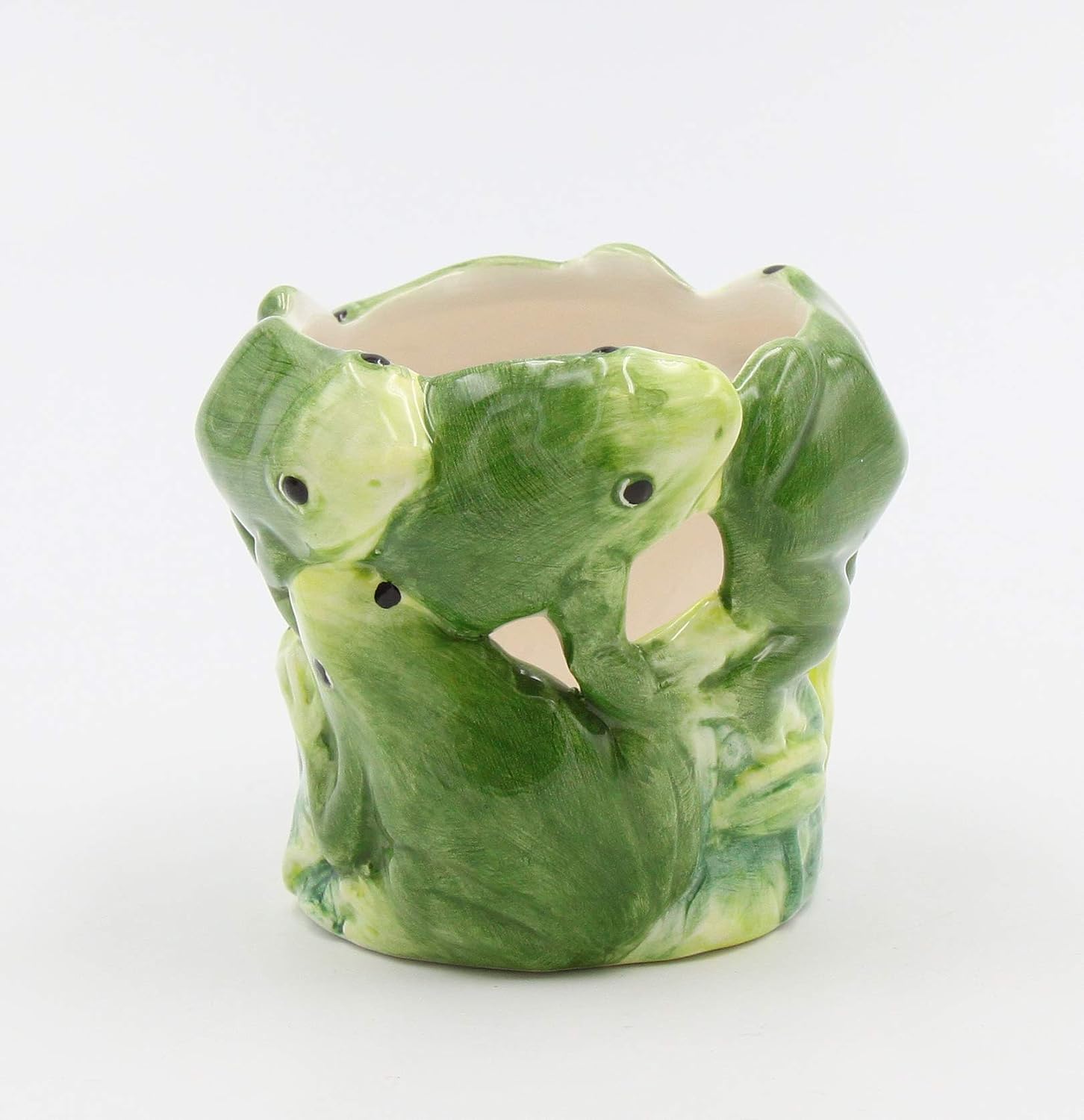 Cosmos Gifts Fine Ceramic Frog Lily Pads Tea Light Candle Holder 2-3/4 In Green