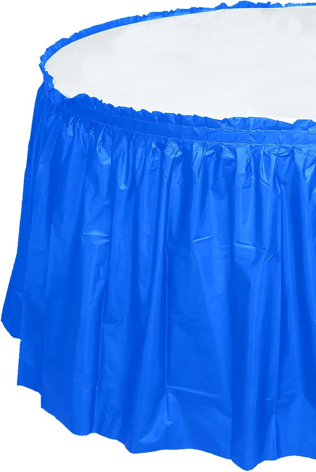 Party Favors Plus Royal Blue Plastic Tablecloth 84 Inch Round with 2 Table Skirts 3 Piece Set