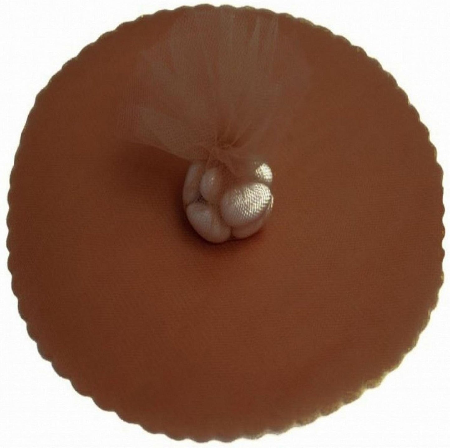 Party Favors Plus Brown Scalloped Tulle Circles 9 Inches 100 Count