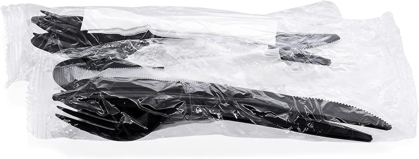 Party Favors Plus Black Plastic Cutlery Set 25 Count