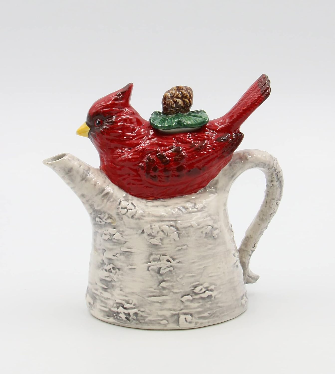 Cosmos Gifts Cardinal on Birch Tree Ceramic Teapot 5-7/8" H