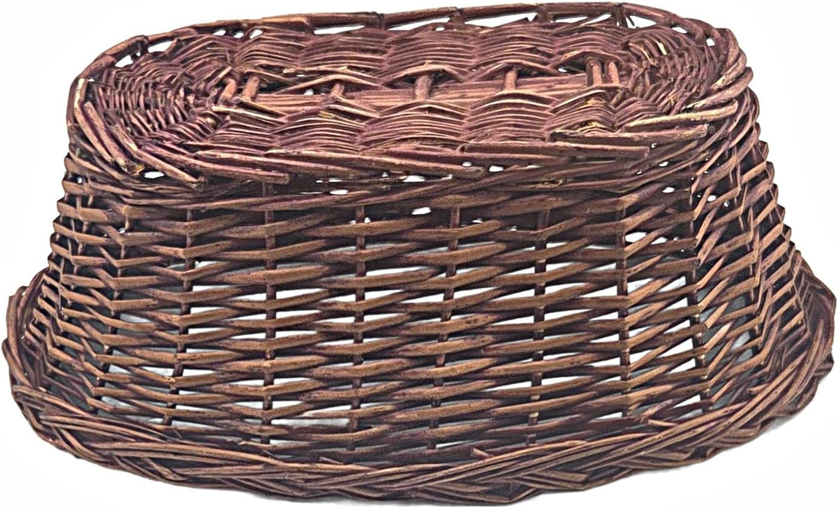Natural Dark Brown Wicker Oval Baskets, 2 Pieces