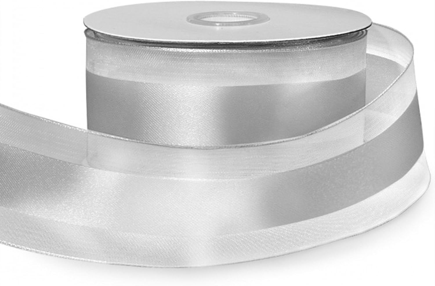 Party Favors Plus Silver Organza and Satin Ribbon 1.5in 25 Yards