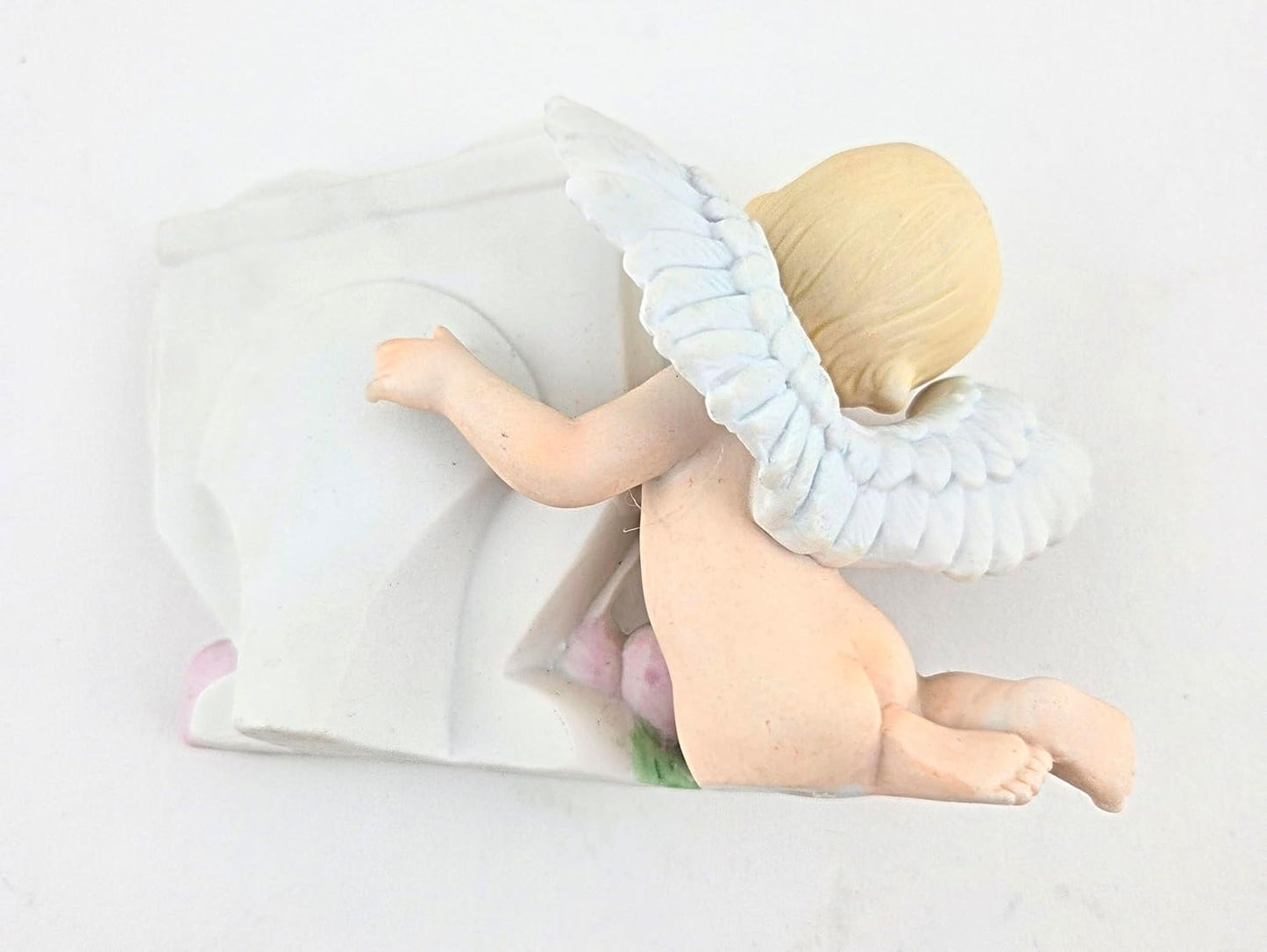 Party Favors Plus Ceramic Angel Photo Frame Heart Pink Floral 3.5 Inch