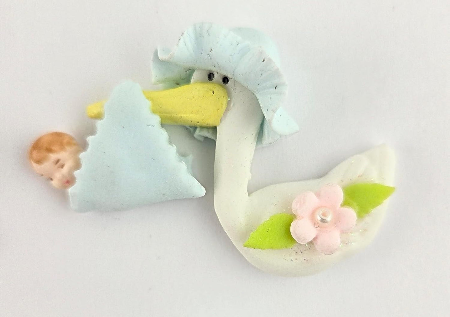Party Favors Plus Cold Porcelain Stork Capias Figurines Blue 6 Count