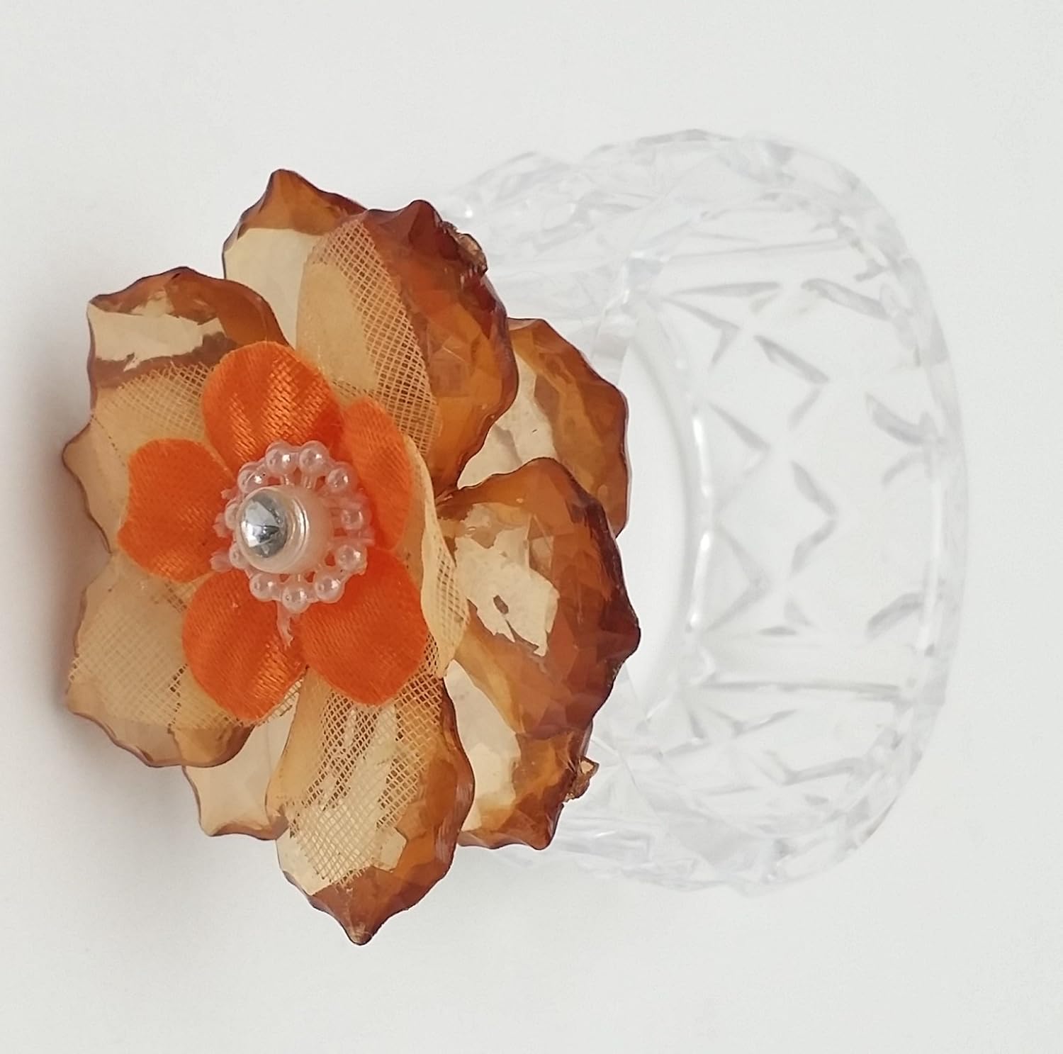 Party Favors Plus Gold Brown Acrylic Flower Napkin Rings 8 Count