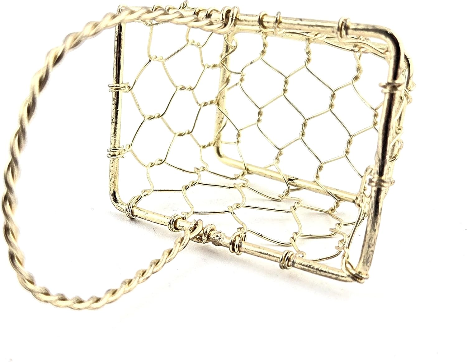 Party Favors Plus Gold Tone Miniature Wire Basket Hexagon Round Rectangular 3.25 Inch 3 Piece Set