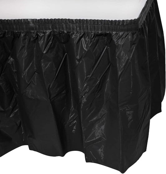 Party Favors Plus Black Plastic Table Skirts 29 in x 13 Ft
