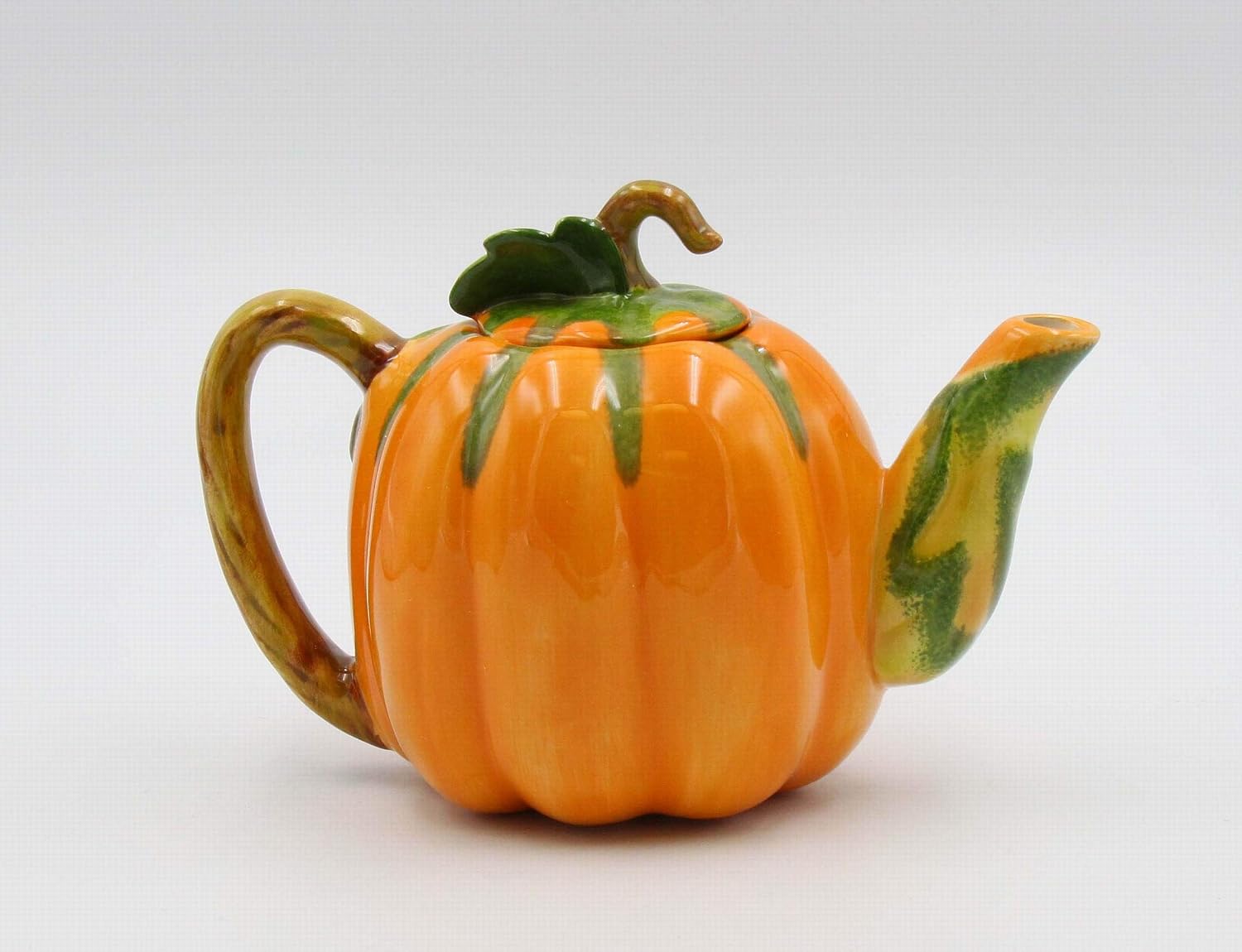 Cosmos Gifts Fine Ceramic Pumpkin Teapot 8" L Multicolor