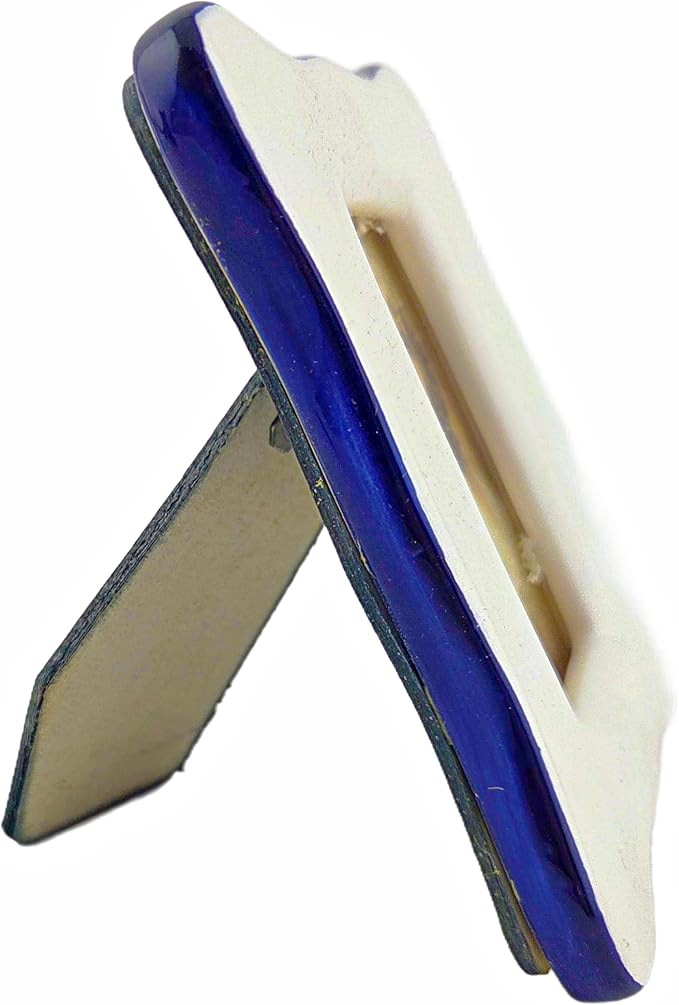 Party Favors Plus Ceramic Photo Frame Set White Royal Blue 4x3.5 Inch 2 Count
