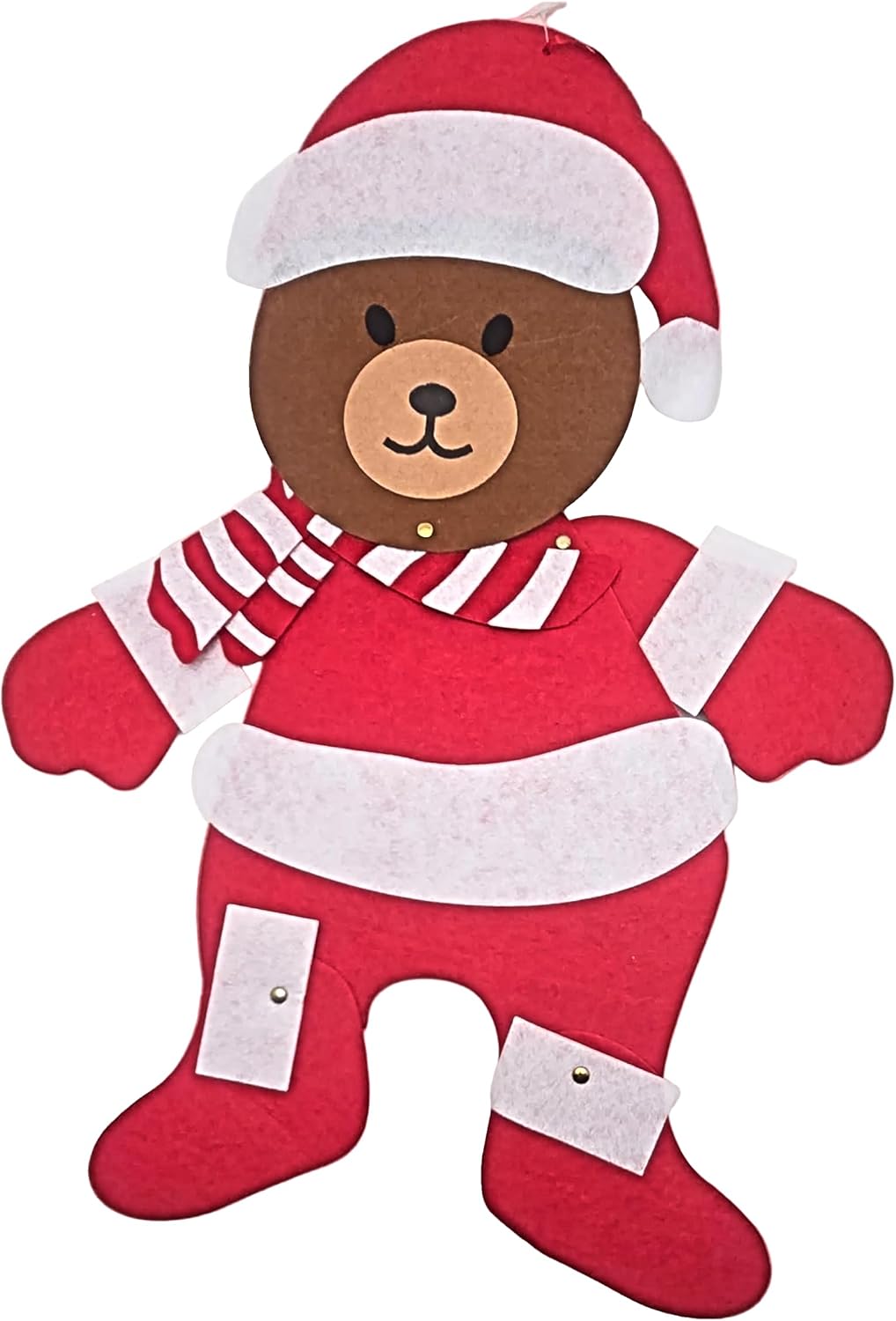 Multicolor Jointed Felt Hanging Christmas Ornaments, 4 Pieces