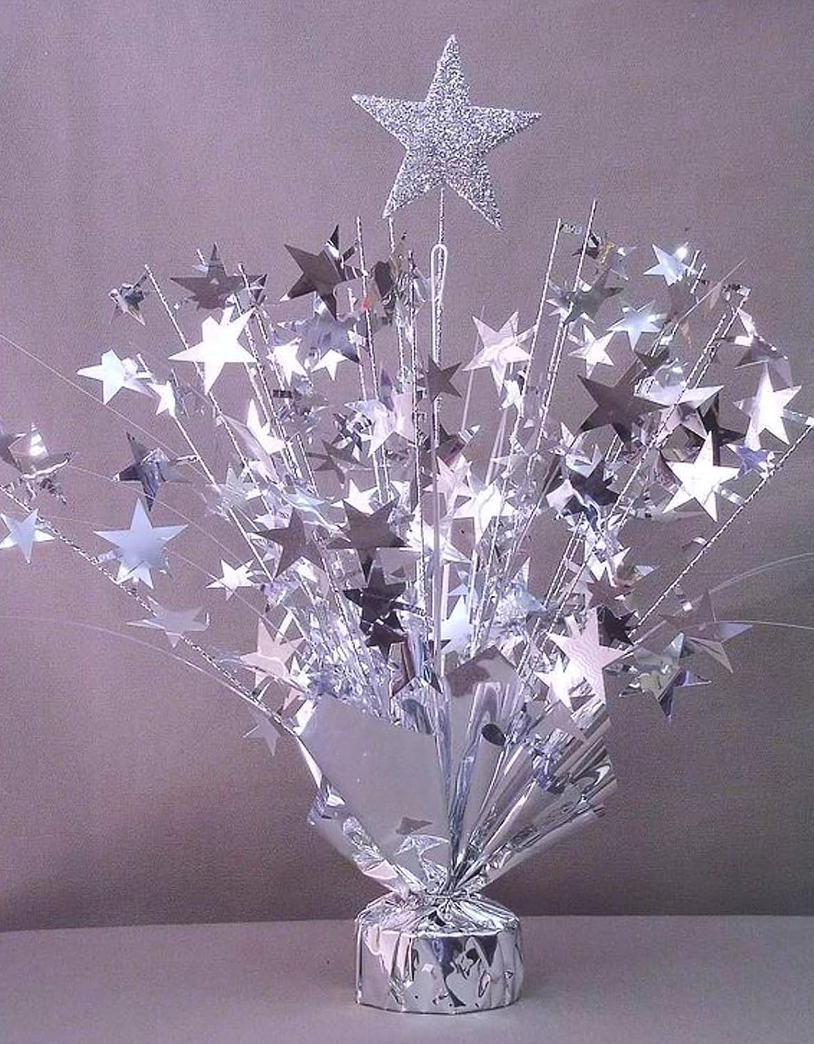 Silver Star Balloon Weight Centerpieces, 2 Pieces
