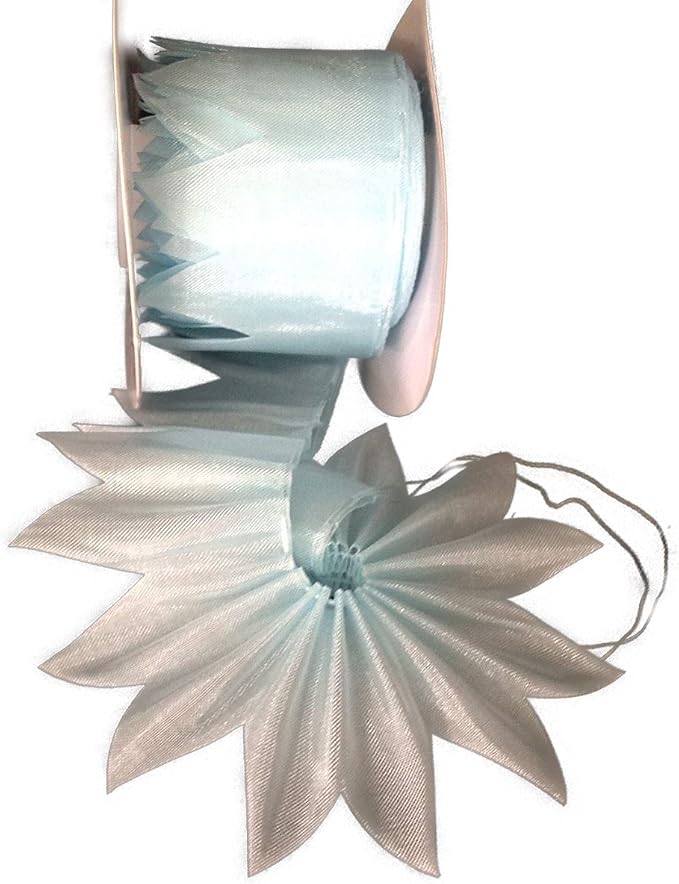 Party Favors Plus Light Blue Organza Pull Bow Ribbon 2in 10 Yards