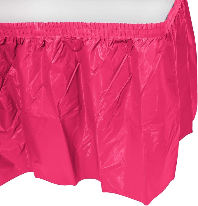 Party Favors Plus Hot Pink Plastic Table Skirts 29 in x 13 Ft