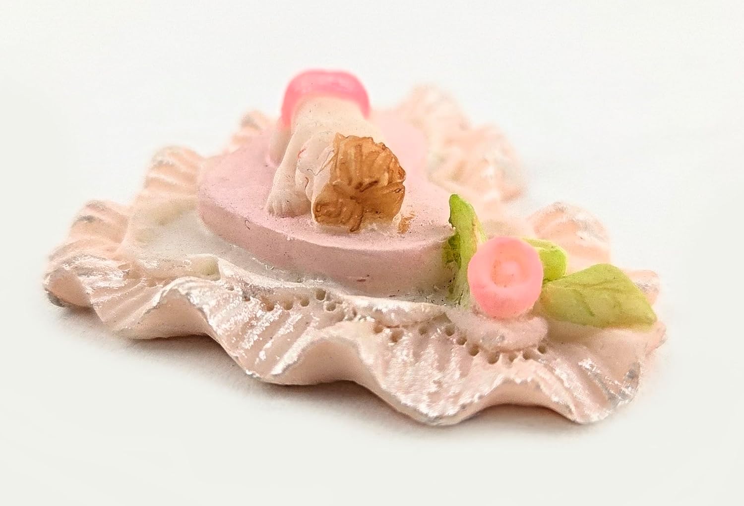 Party Favors Plus Cold Porcelain Baby Shower Favor Capia Sleeping Baby Pink Heart 10 Count