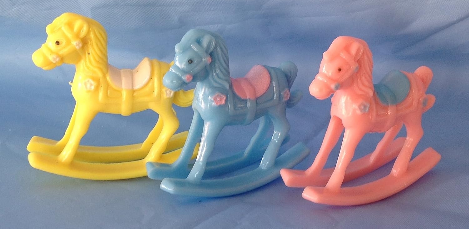 Party Favors Plus Pink Plastic Rocking Horses Baby Shower Favor 12 Count