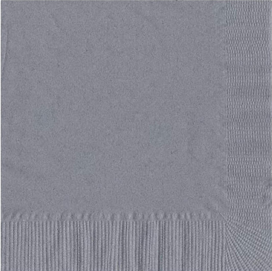 Party Favors Plus Beverage Napkins Silver 50 Count