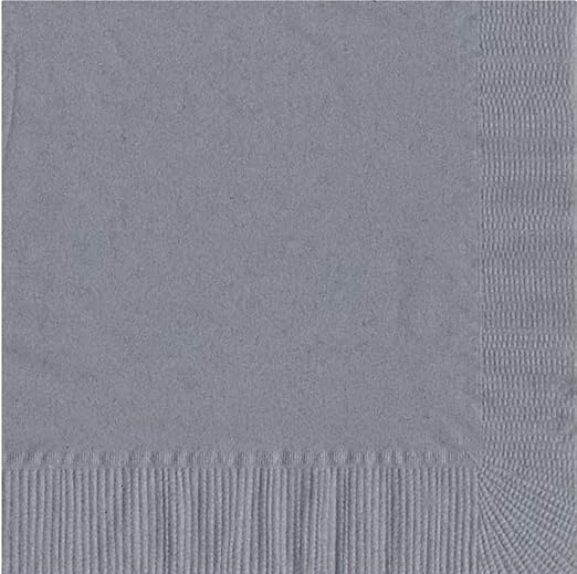 Party Favors Plus Beverage Napkins Silver 50 Count