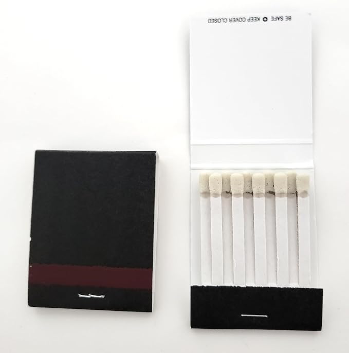 Party Favors Plus Plain Black 20 Strike Matchbooks 100 Count