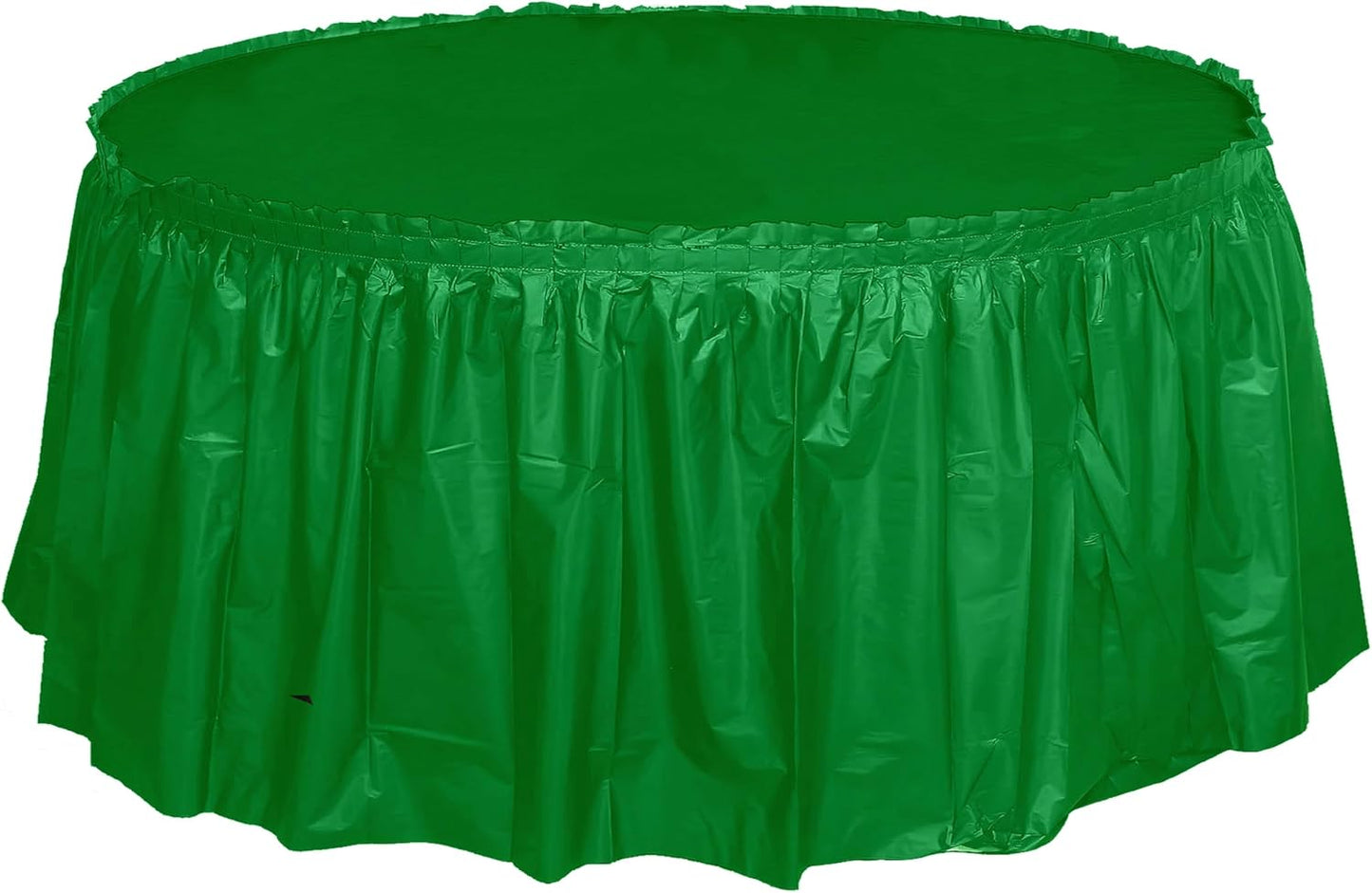 Party Favors Plus Green Plastic Tablecloth 84 Inch Round with 2 Table Skirts 3 Piece Set