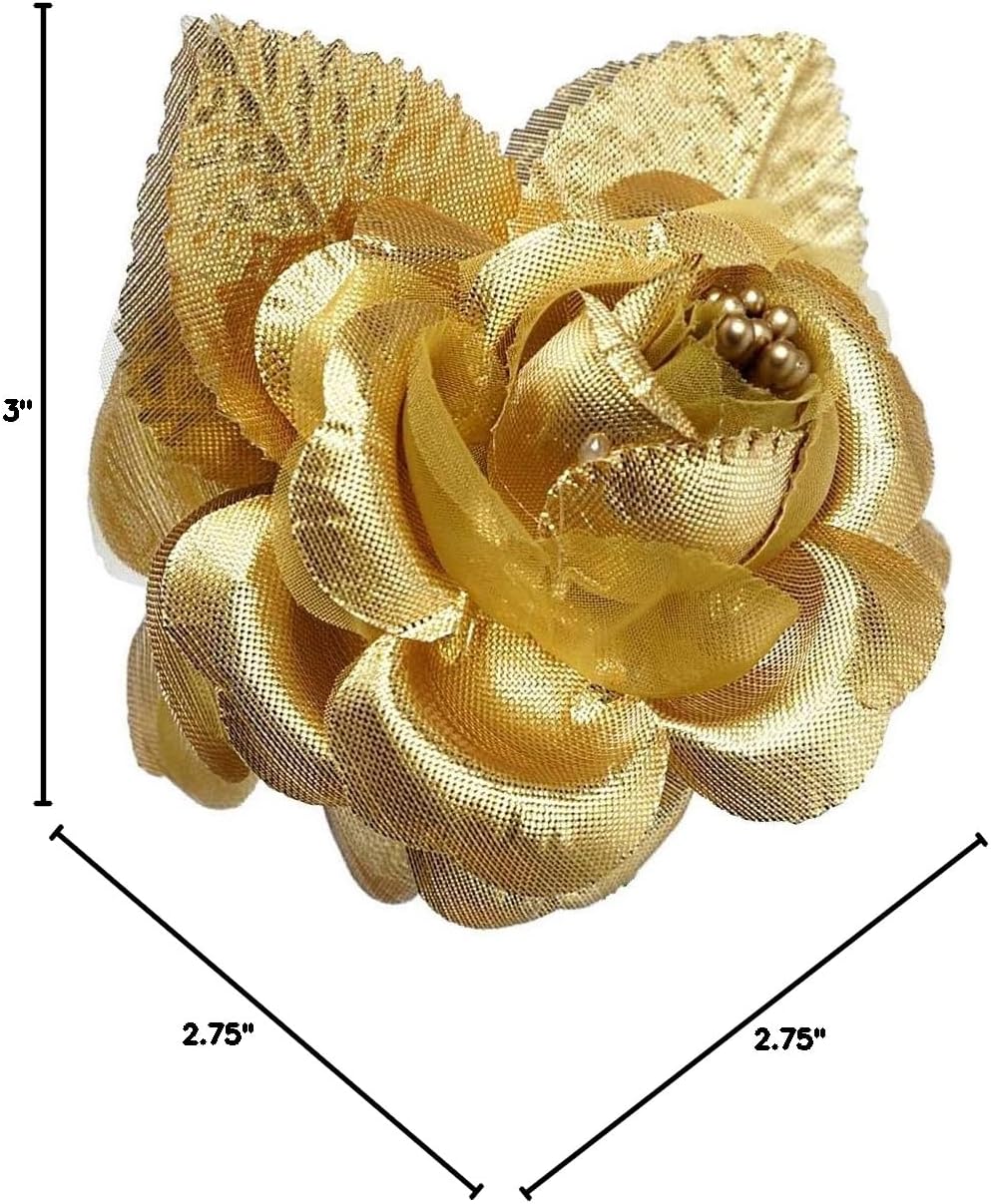 Party Favors Plus Gold Silk Roses Wedding Favor Flowers 2.75 Inches 12 Count