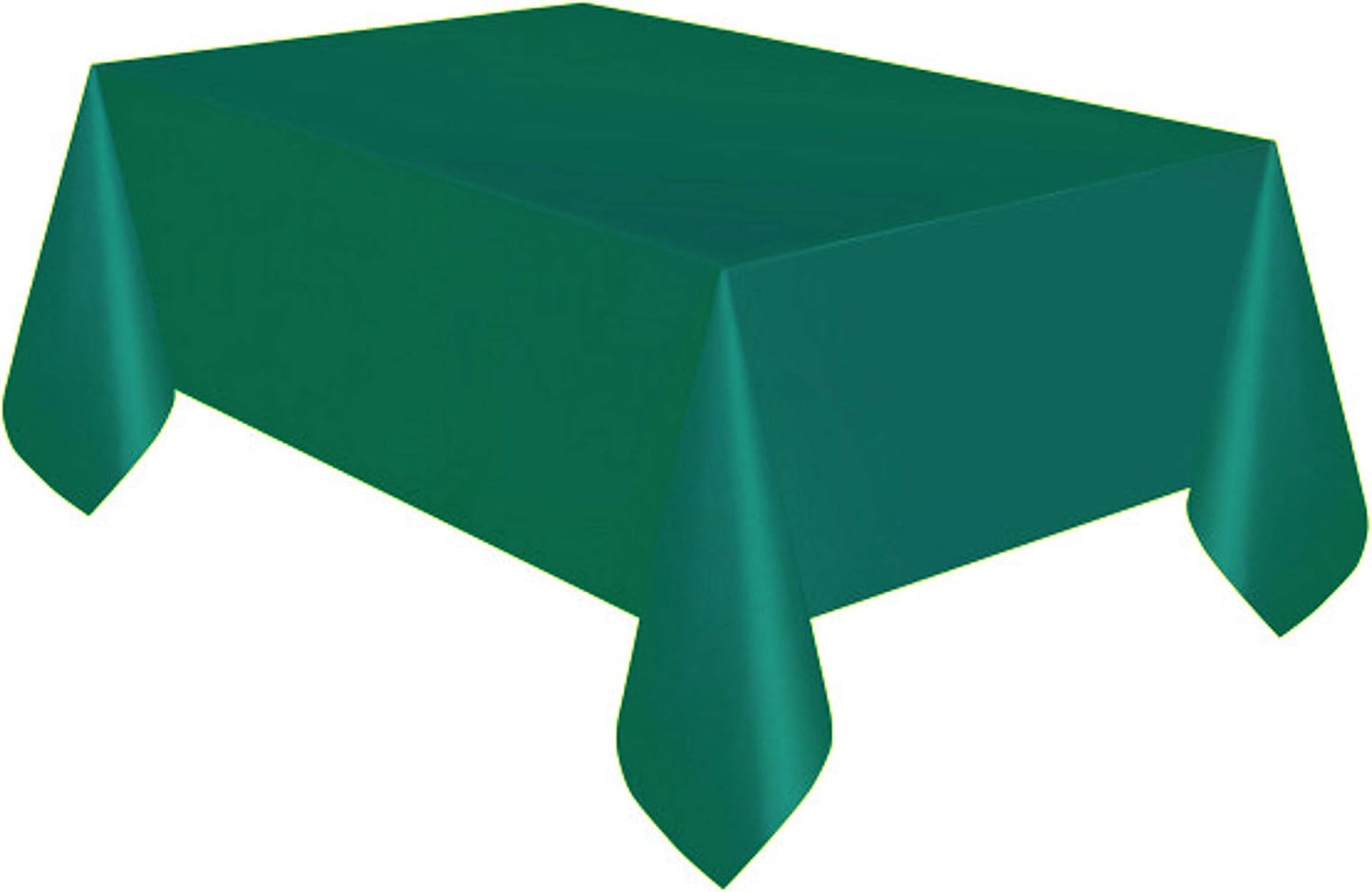 Party Favors Plus Hunter Green Plastic Rectangular Tablecloth with Skirt 54 x 108 In