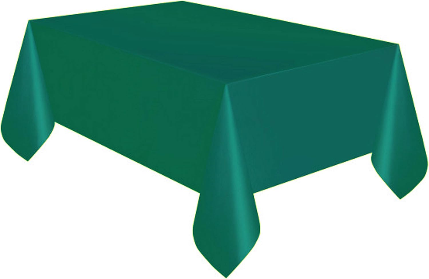 Party Favors Plus Hunter Green Plastic Rectangular Tablecloth with Skirt 54 x 108 In