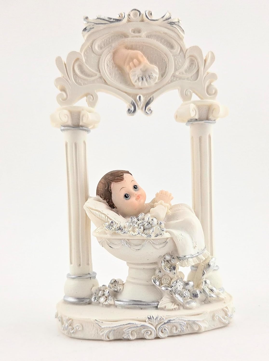 Party Favors Plus Polyresin Baby Figurine White 6 Inch