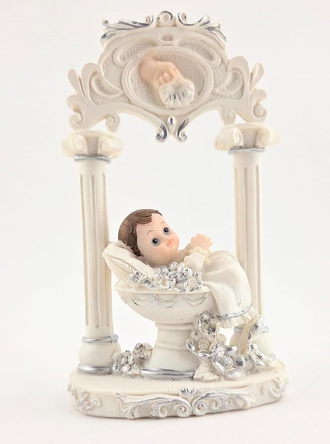 Party Favors Plus Polyresin Baby Figurine White 6 Inch