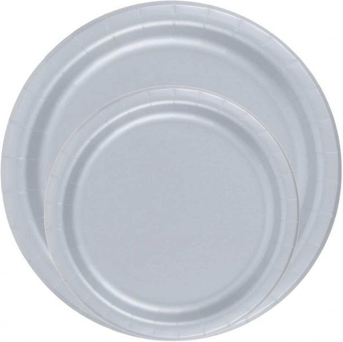 Party Favors Plus Dessert Cake Paper Plates Silver 240 Count