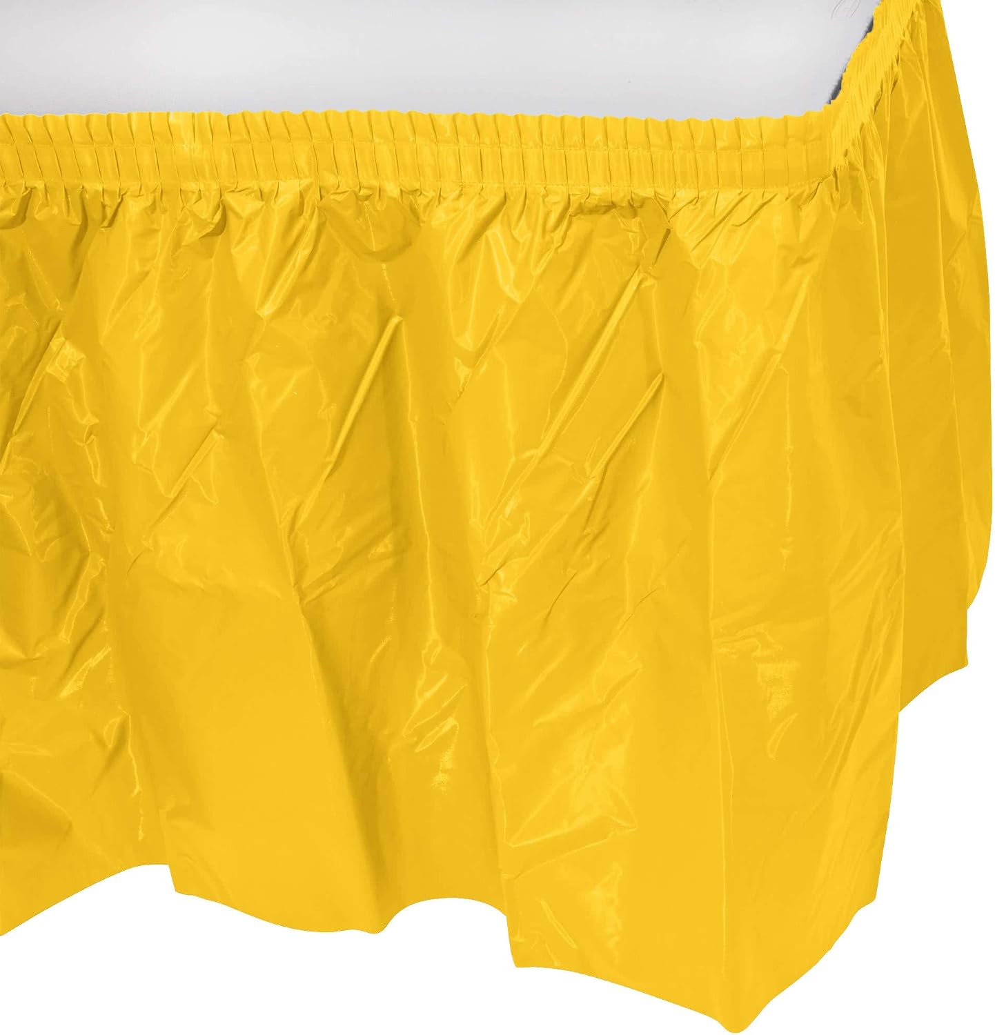 Party Favors Plus Harvest Yellow Plastic Rectangular Tablecloth with Skirt 54x108 Inch 2 Count
