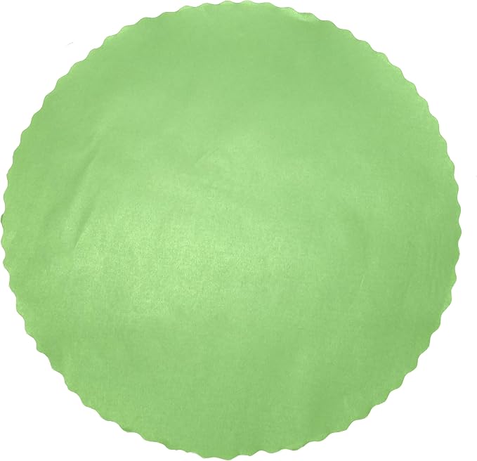 Party Favors Plus Light Green Round Paper Placemats Scalloped 14 Inch 24 Count